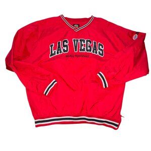 Las Vegas Motor Speedway 90's Puillover Windbreaker Shirt-Red-L-GUC